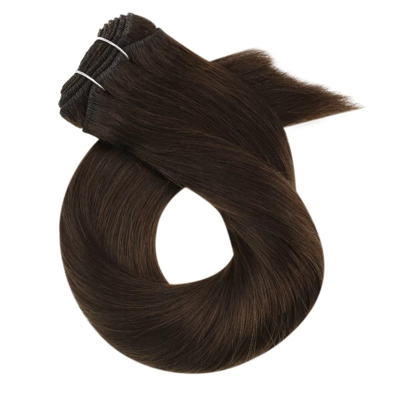 Moresoo Virgin Bundles Human Hair Weft Extensions Chocolate Brown (#4)