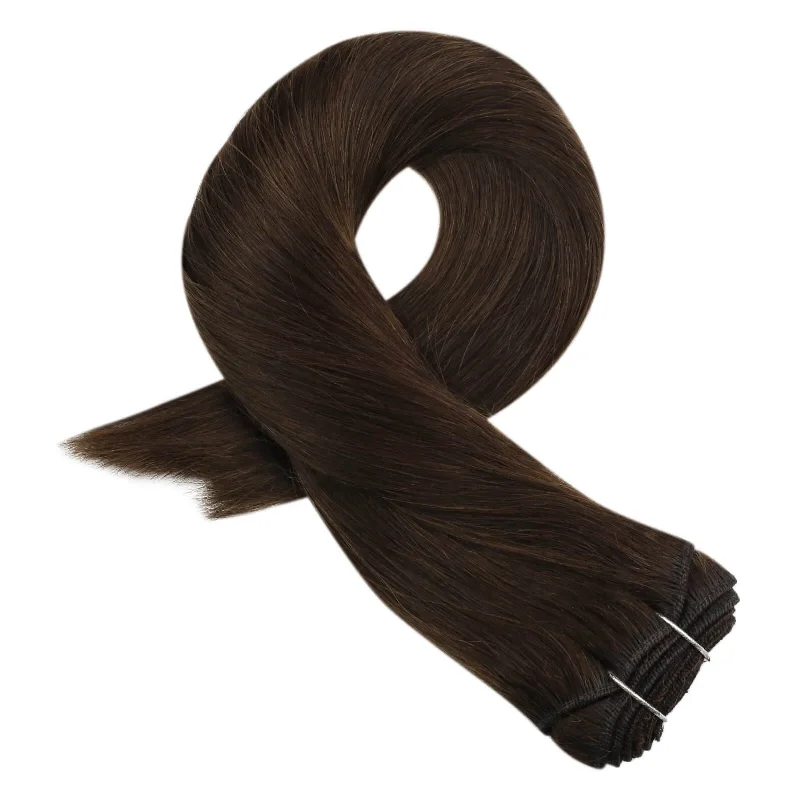 Moresoo Virgin Bundles Human Hair Weft Extensions Chocolate Brown (#4)