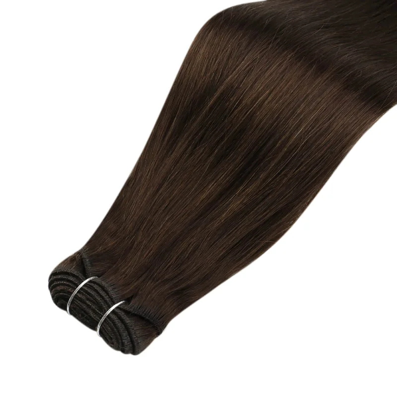 Moresoo Virgin Bundles Human Hair Weft Extensions Chocolate Brown (#4)