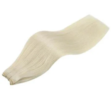 Moresoo Virgin Hair Weft Extensions Human Hair Platinum Blonde (#60)