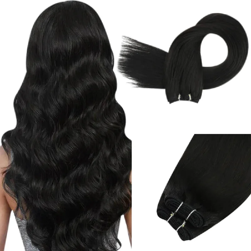 Moresoo Virgin Hair Extensions Black Soft Hair Sew In Hair Weave Hair Bundles (#1)