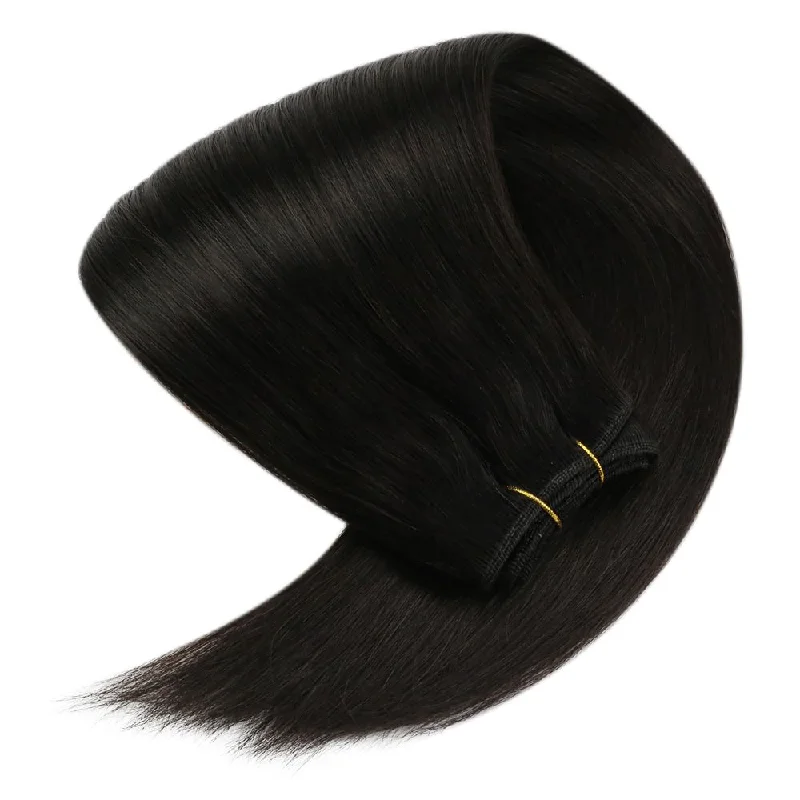 Sunny Hair Sew in Weft Virgin Hair Extensions Jet Black Solid Color #1