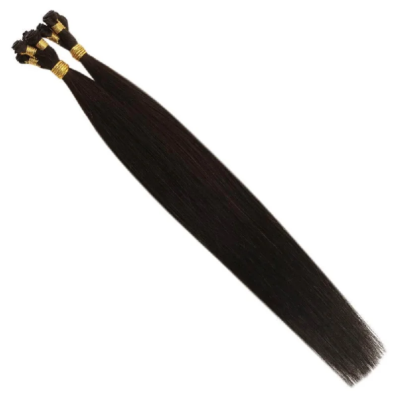 Darkest Brown Virgin Hand Tied Weft 100% Real Human Hair Bundles #2