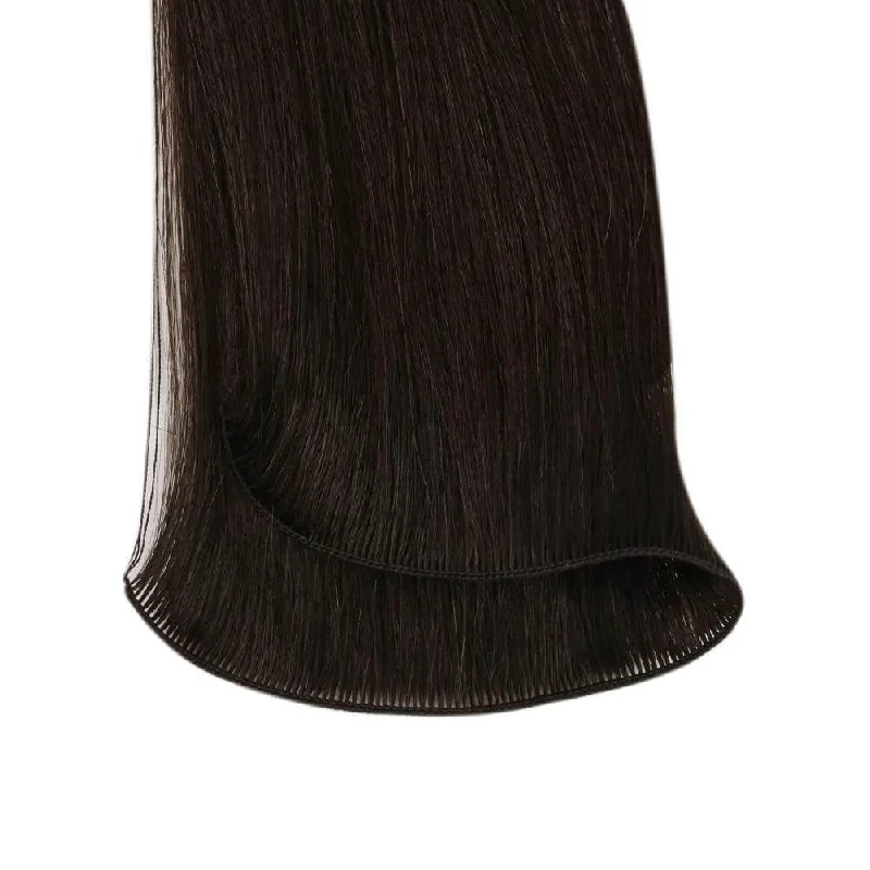 Darkest Brown Virgin Hand Tied Weft 100% Real Human Hair Bundles #2